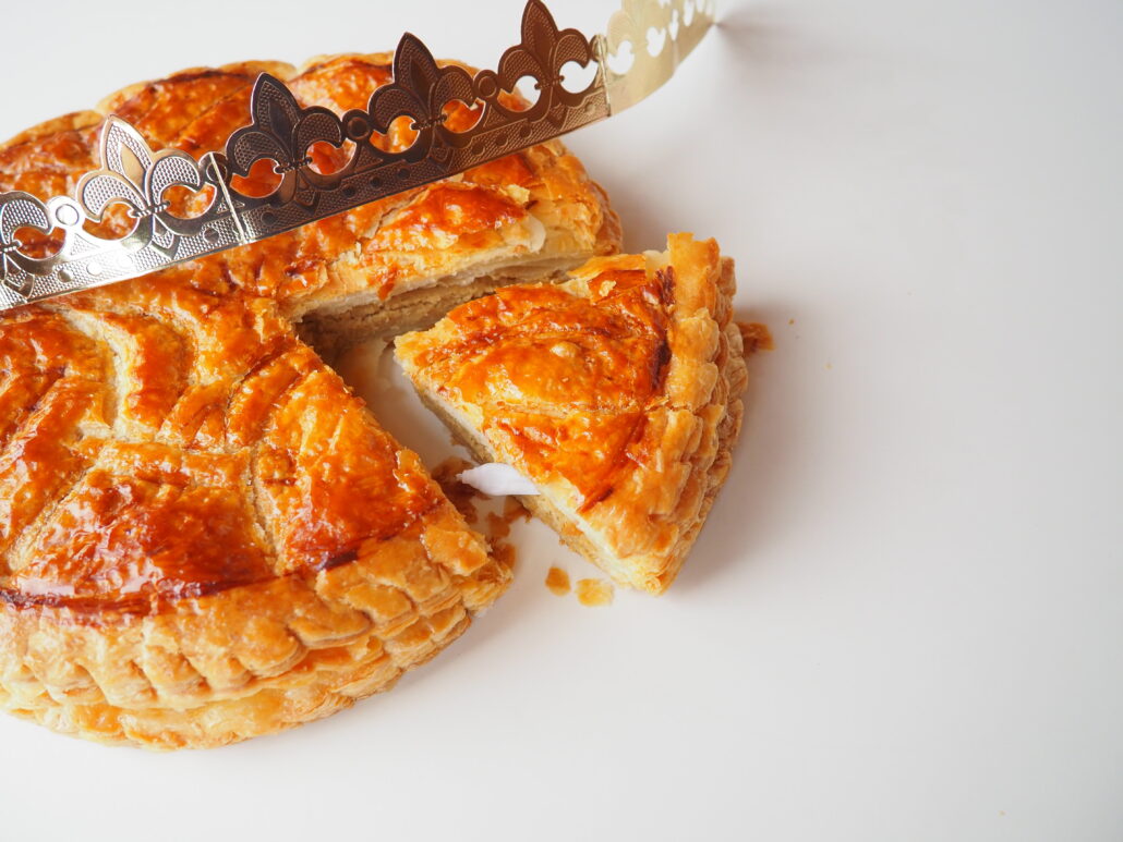 Homemade Epiphany cake or Twelfth Night cake (french galette des